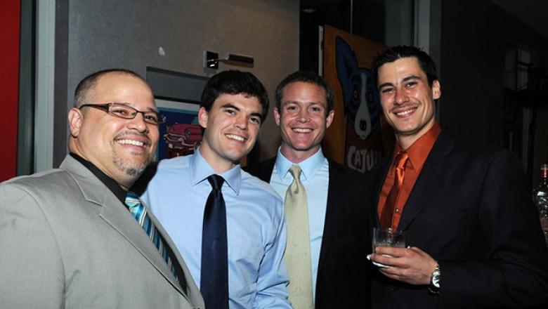 Group photo of 4 UQ-Ochsner medical students at the first graduation ceremony in New Orleans in November 2012.