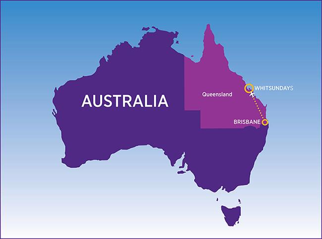Brisbane to Whitsundays map