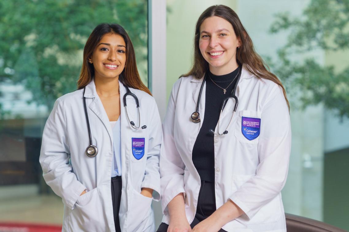 Two female Ochsner students